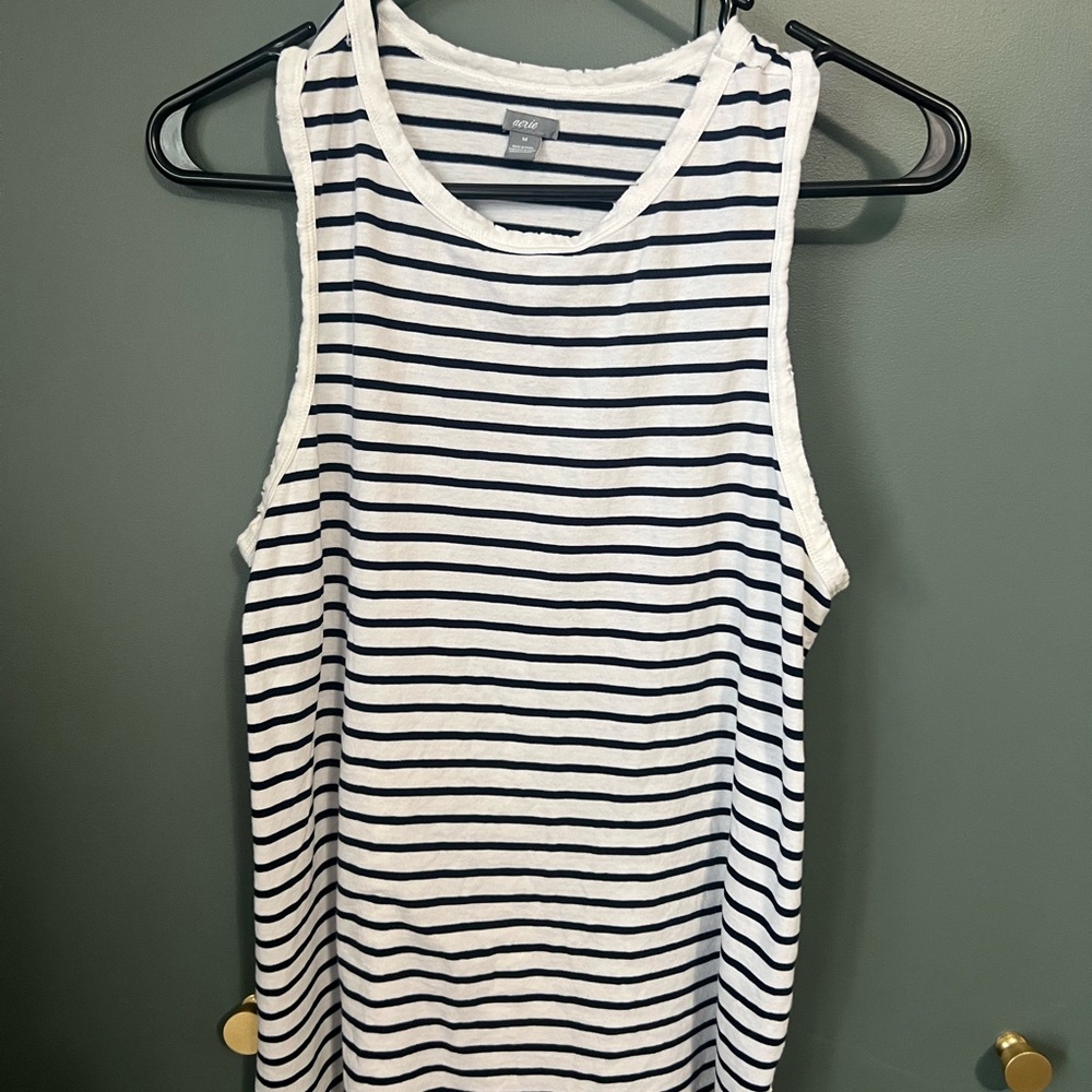 Aerie Navy and White Striped Tank Top